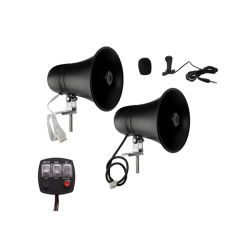 Sirena electronica motocicleta 12V 80W (PACHET COMPLET)